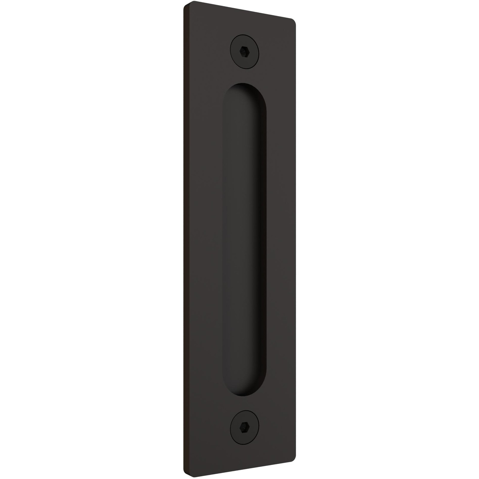 Sliding Door Flat Pull with Round Opening, 8-1/2 Inches, Matte Black by Stone Ha