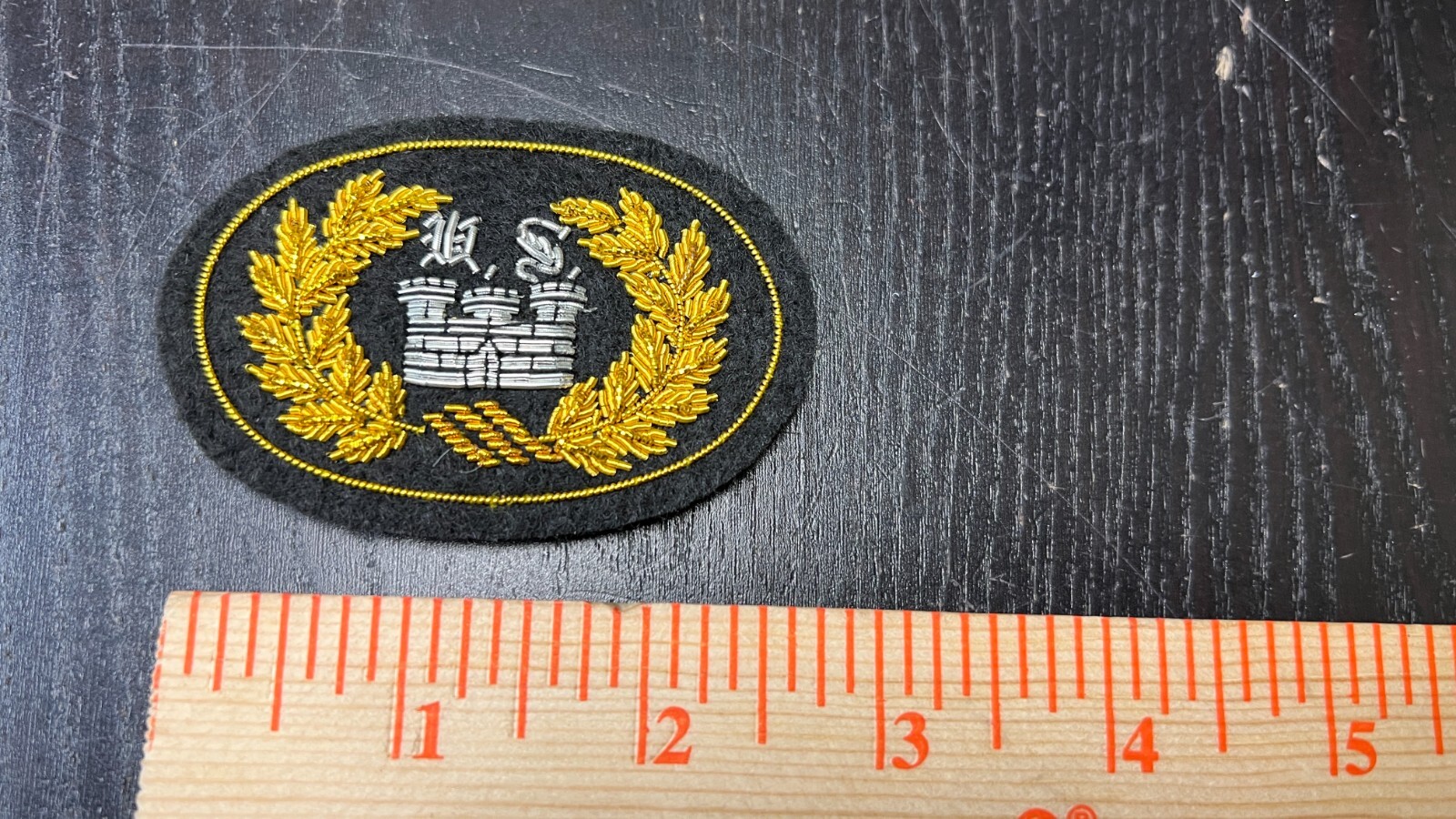 Civil War Engineer Officer's Embroidered SMALL "Castle" Hat Insignia - NEW