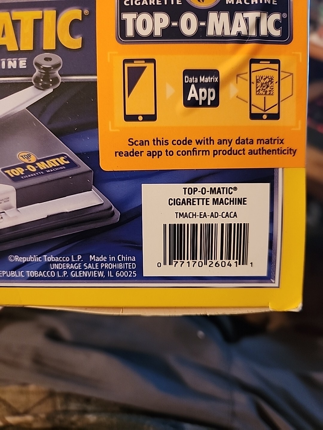 Top-O-Matic Cigarette Rolling Machine New in Box TMACH-EA-AD-CACA