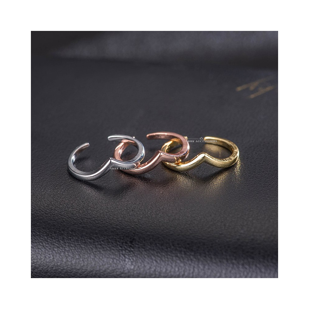 Toe Ring Wave Thin Adjustable Midi Finger Knuckle Thumb Stacking Ring Band