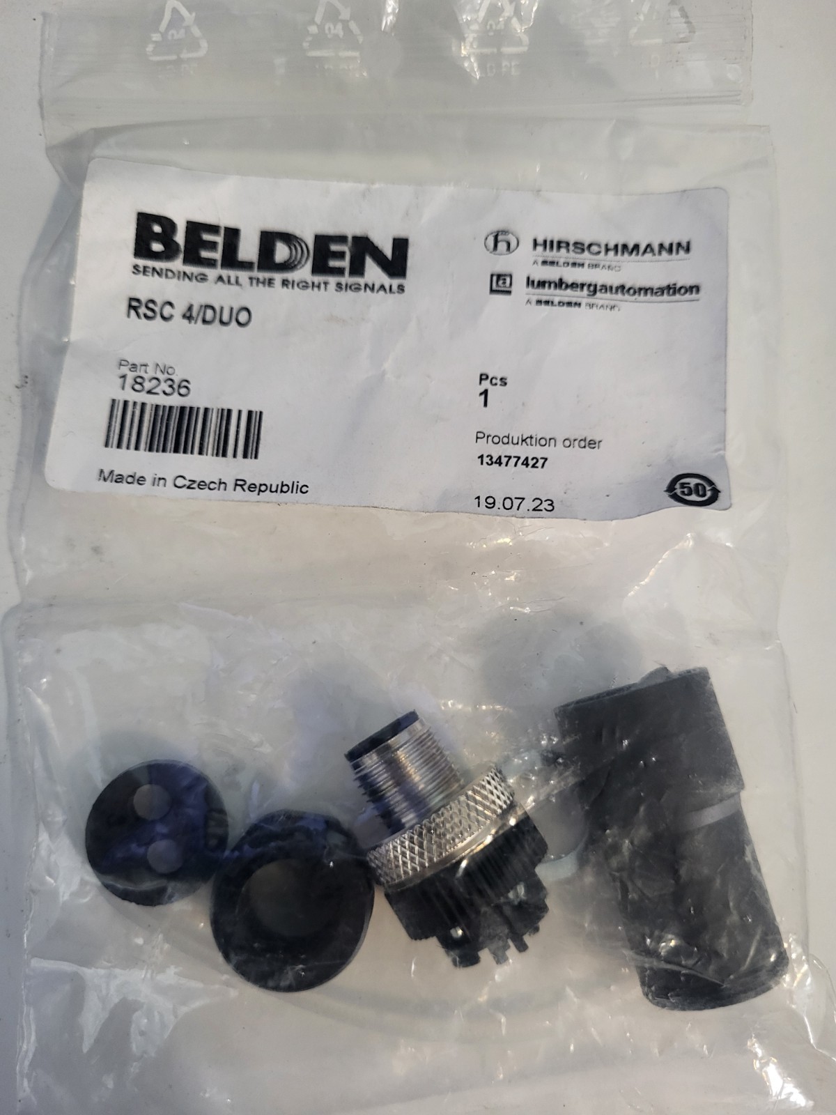 Belden Hirschmann RSC 4/DUO Circular Connector 4-Pole Field-Attachable Plug
