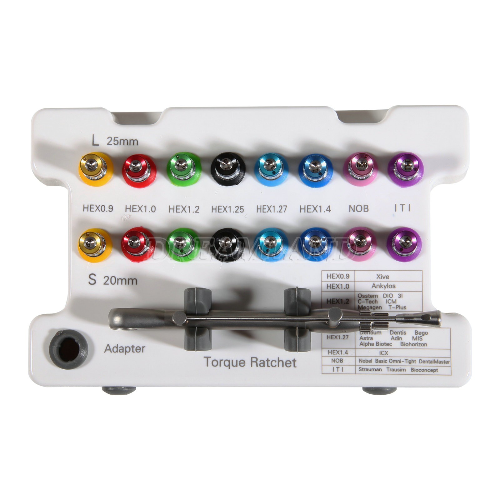 Universal Implant Prosthetic Kit Screwdrivers Hex Dirvers Torque Wrench Adapter