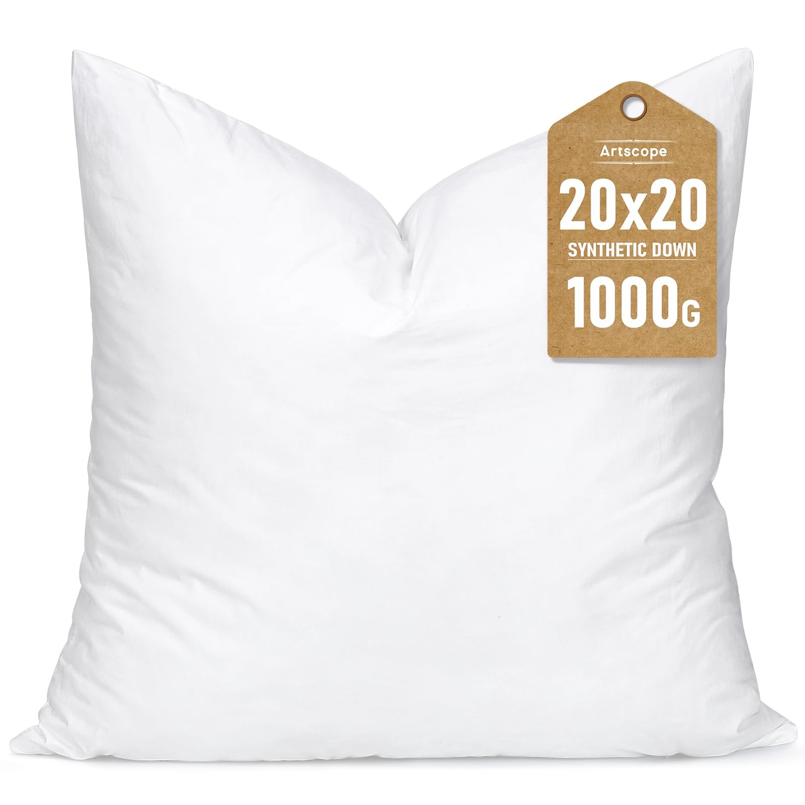 Synthetic Down Pillow Insert, 20x20 Down Alternative Throw Pillow Insert. Ult...