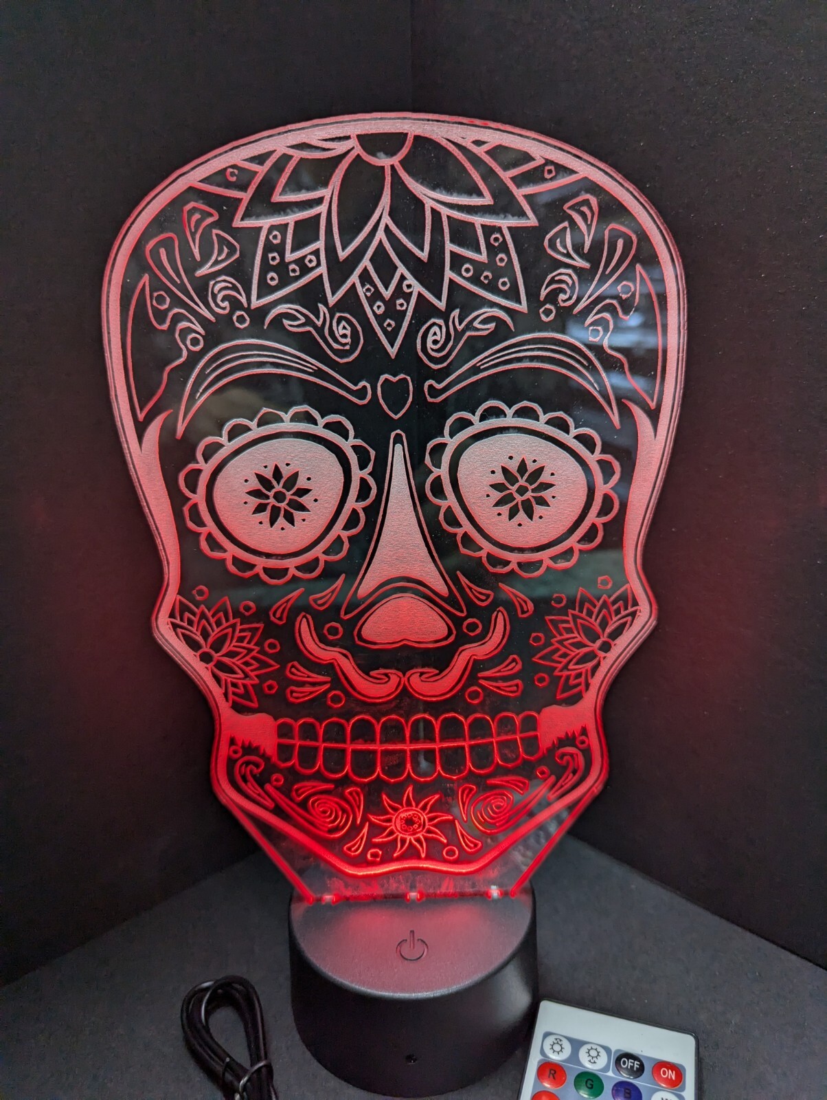 Day Of The Dead Skull L.E.D. Large light display