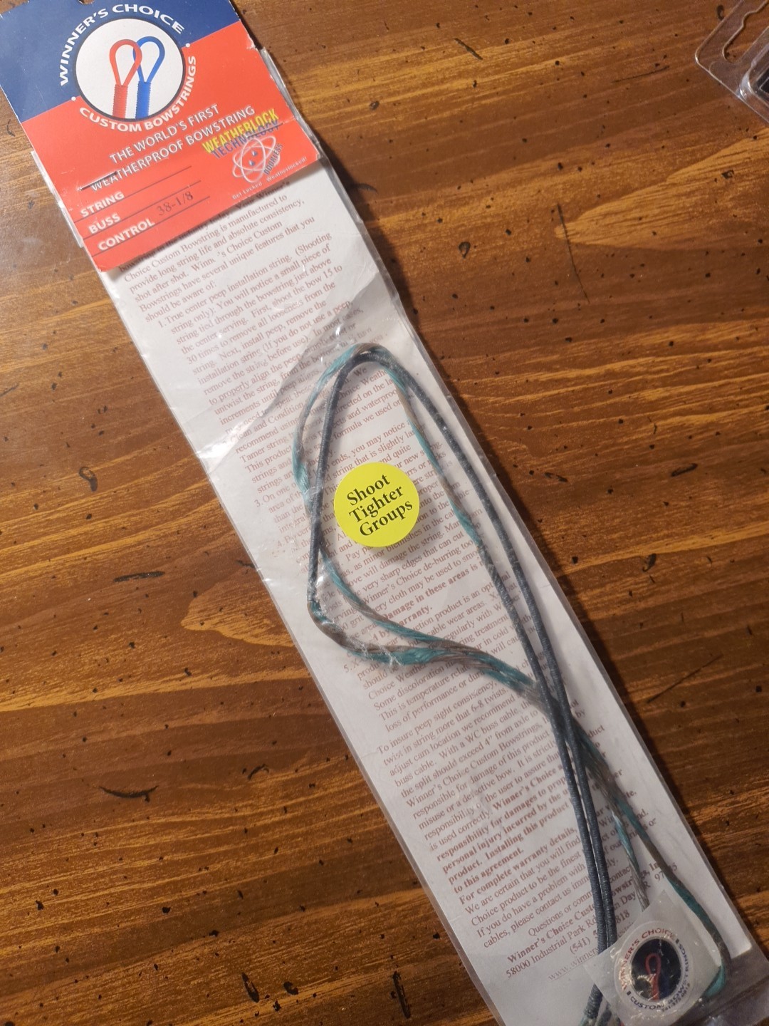 Winners Choice Custom Bow String 38-1/8 Control Cable