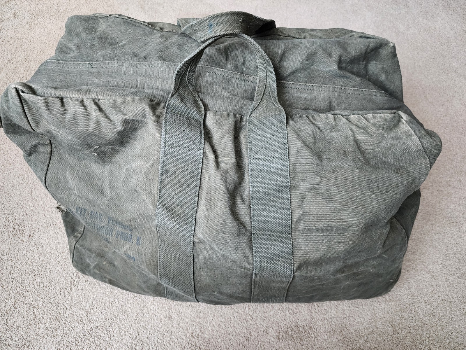 Vtg Distressed 60s US Military Flyer's Kit Bag Hunter Outdoor  Duffle Canvas