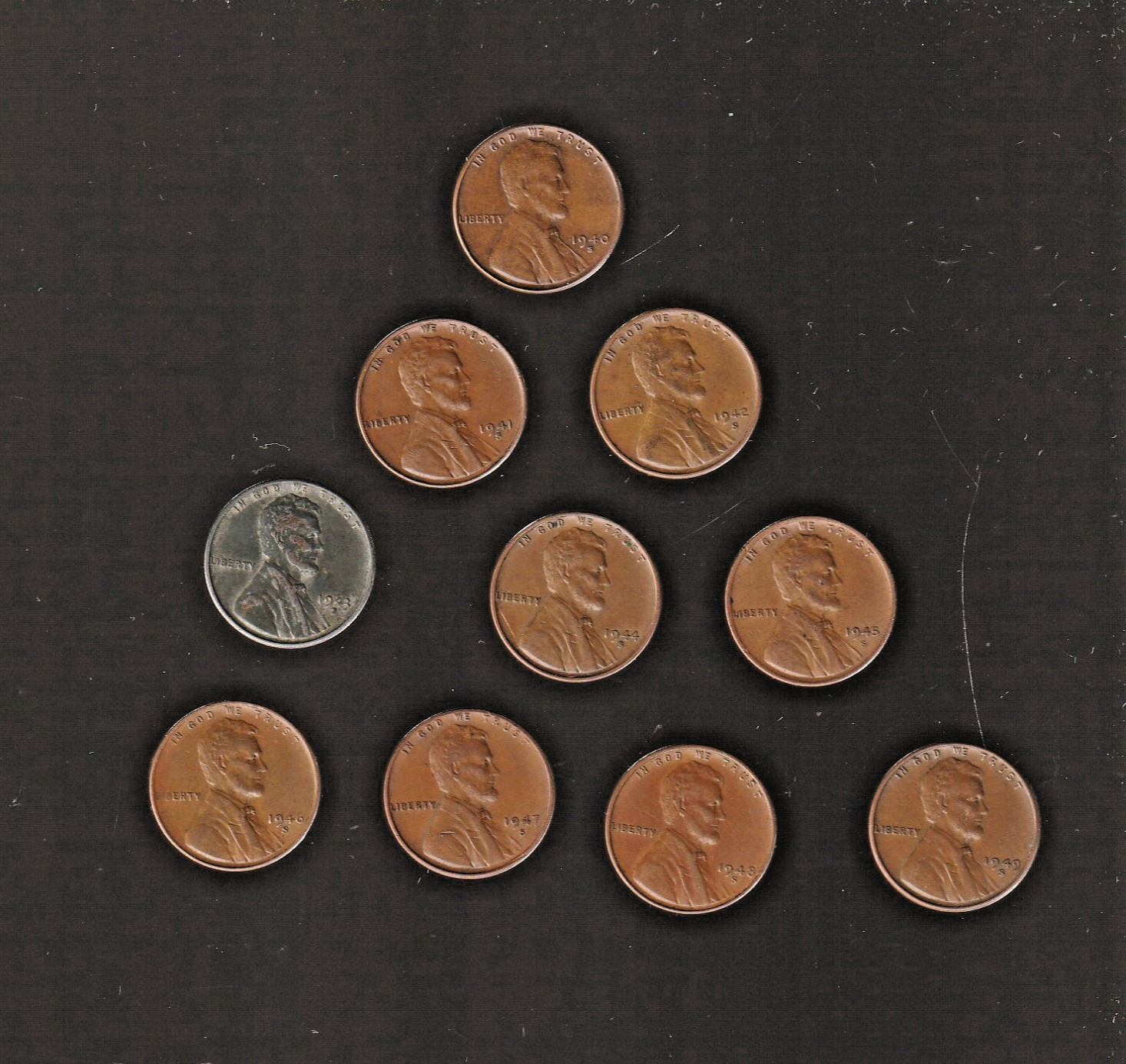 1940S  thru  1949S   ~EXTRA FINES & ALMOST UNCS mixed~  S  mint LINCOLN CENT SET