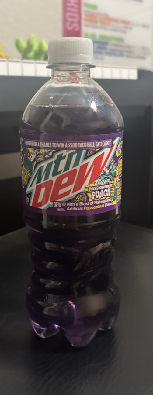 RARE! Test Bottle Of Mtn Dew Baja Blast Passionfruit Punch. Sealed!