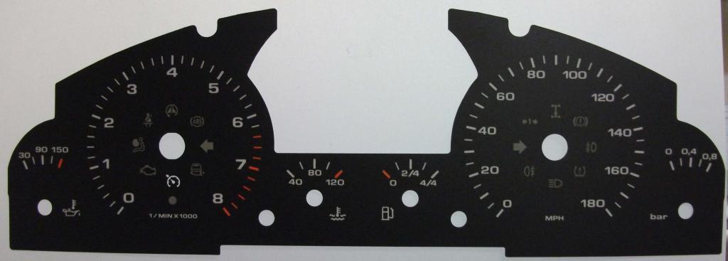 Lockwood Porsche Cayenne Mk1 2002-2010 BLACK Dial Conversion Kit 8077