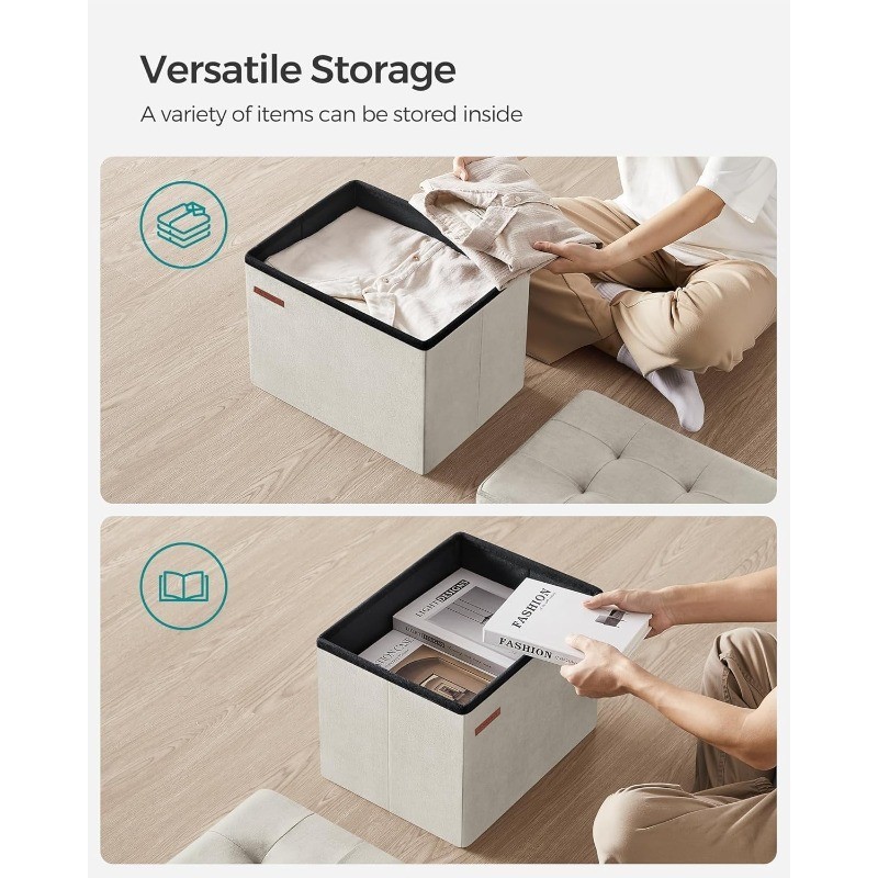 Storage Ottoman Foldable Small Ottoman Foot Rest Living Room Foot Stool New