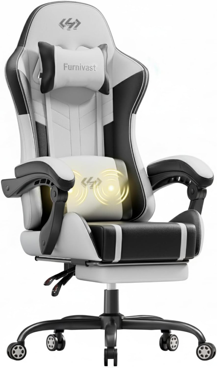 Furnivast Gaming Chair High Back Computer  Chair with Footrest & Lumbar Support