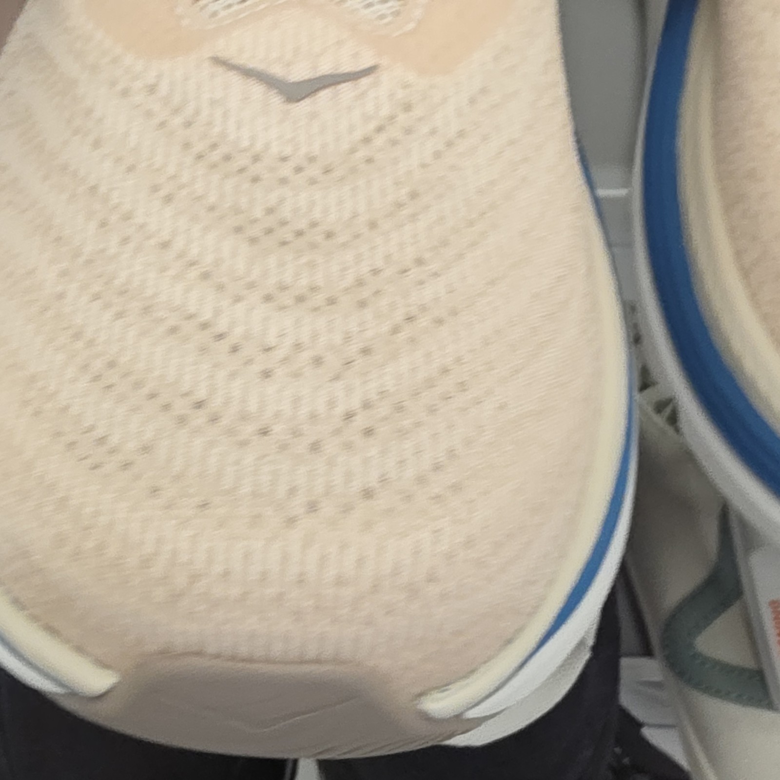 Hoka One One Men's Mesh Running Sneakers Beige Blue Cushioned Size 12.5
