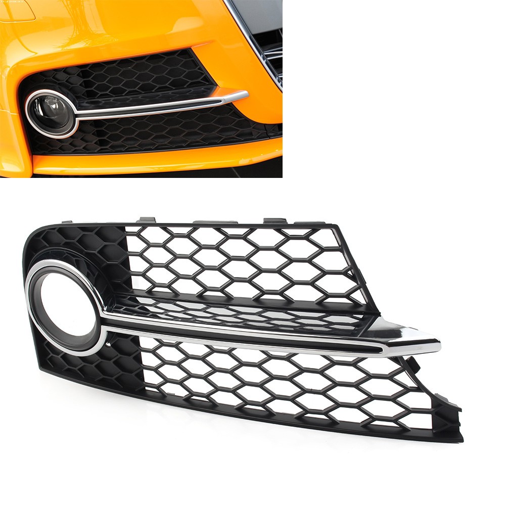 Right Bumper Honeycomb Fog Light Grille Cover For Audi TT MK2 TTS 2011-14
