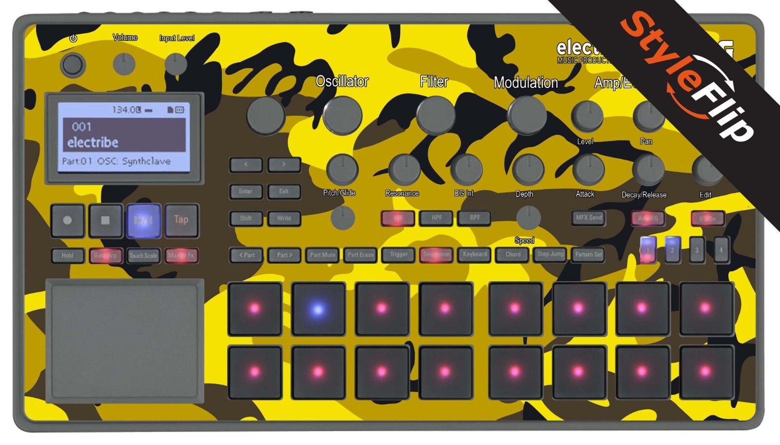 Korg Electribe 2 Skin | Color Yellow Camo | Protective Decal | StyleFlip Skins