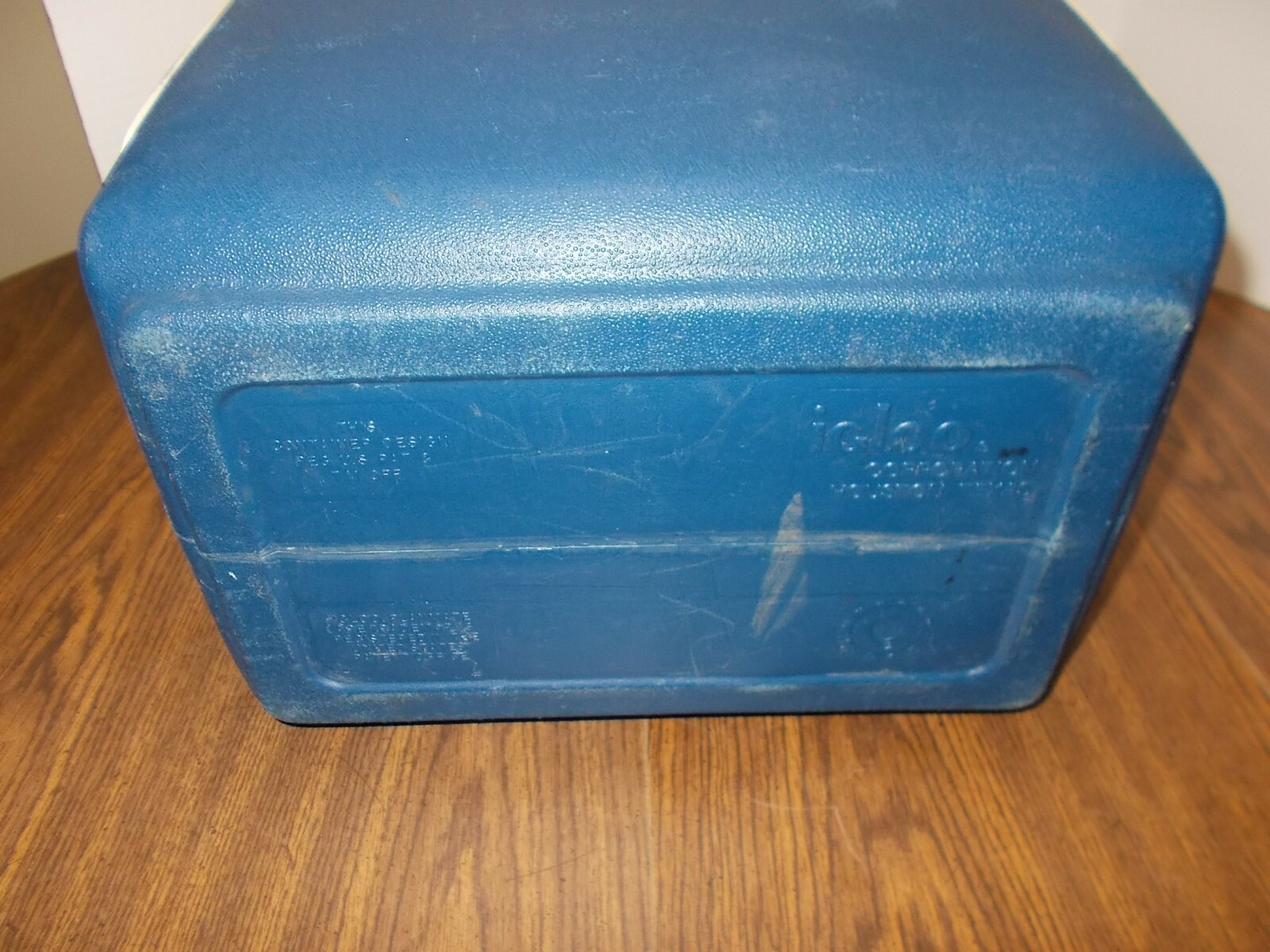 Vintage Blue & White Playmate Cooler By Igloo With Push Button Open