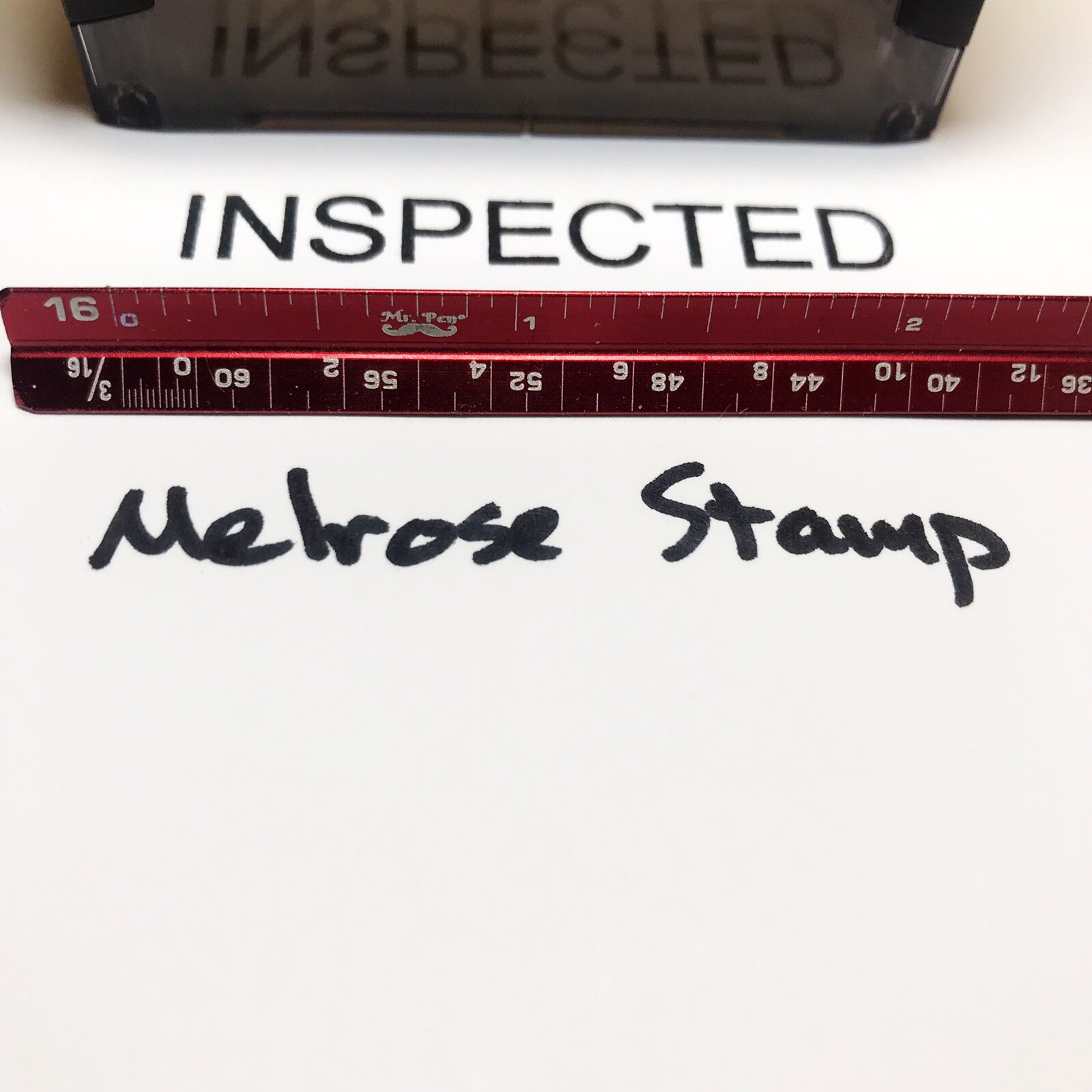 Inspected Rubber Stamp Black Ink Self Inking Ideal 4913