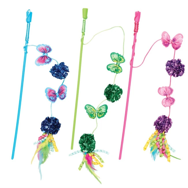 Costume Ethical Products Butterfly Mylar Cat Teaser Wand Toy Assorted