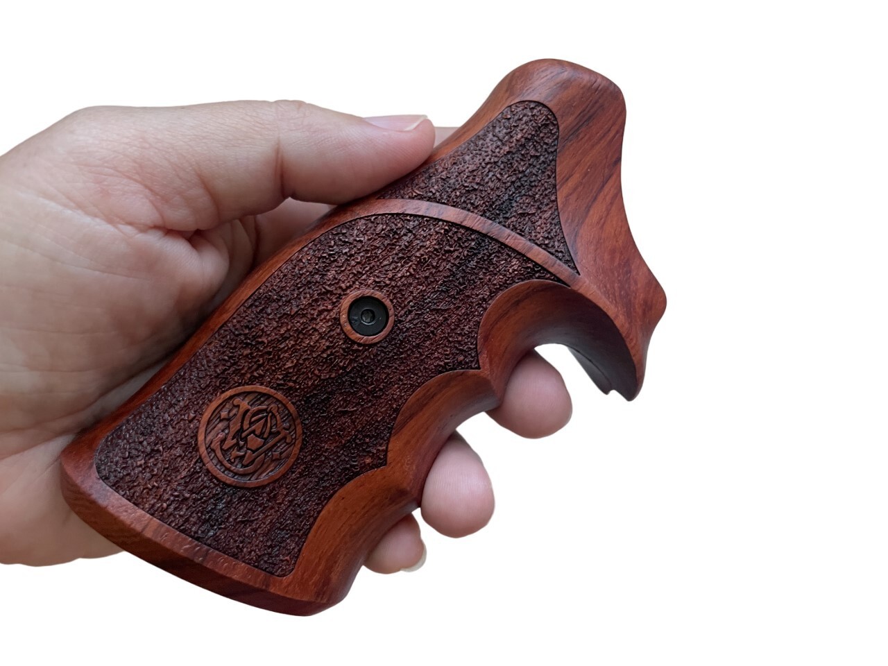 Finger groove Wood Decorative Grips for S&W, K/L SQUARE BUTT Revolver; pattern03