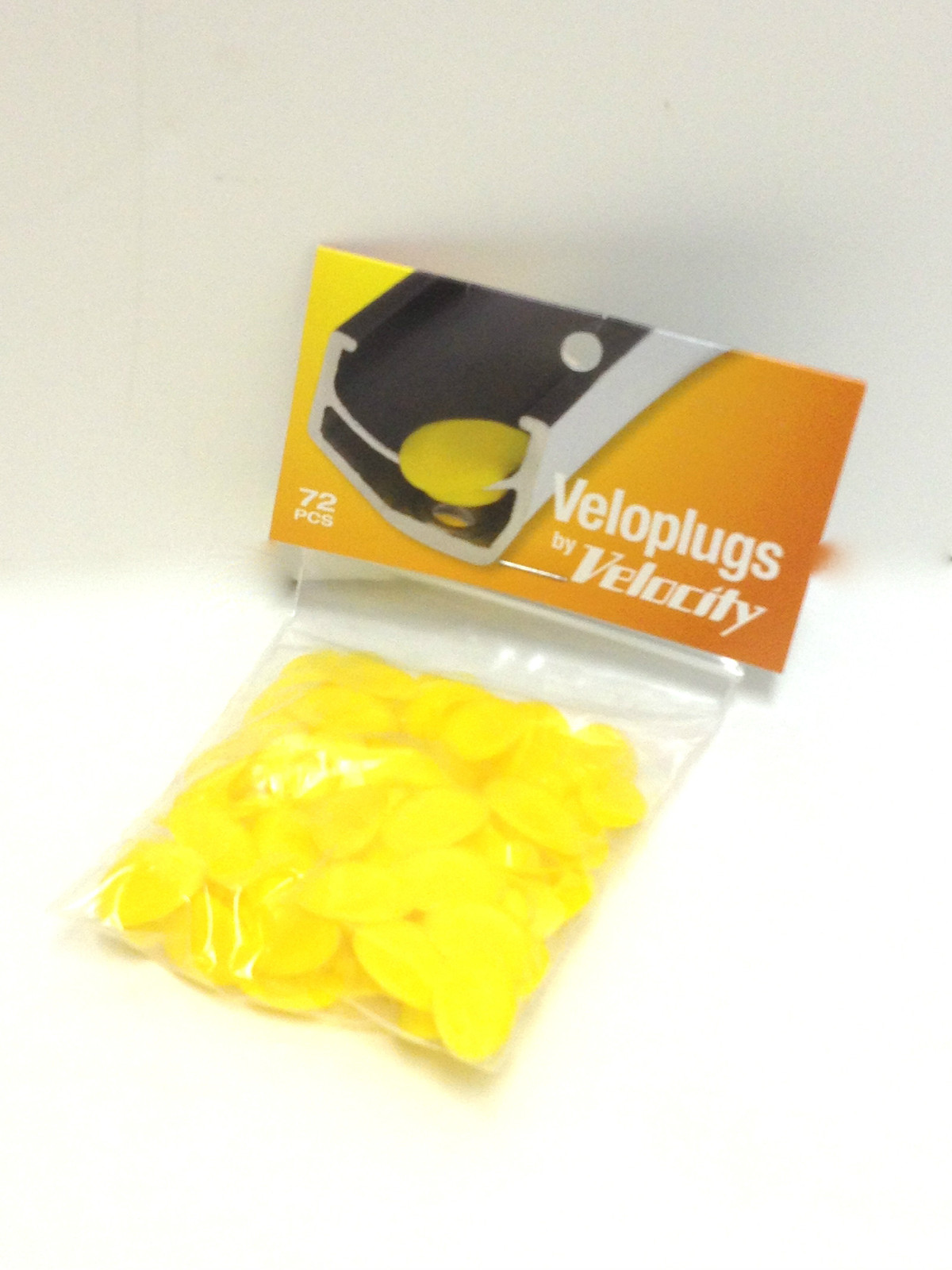 VELOCITY VELOPLUGS VELO PLUGS YELLOW BICYCLE WHEEL BAG OF 72 8.5 - 9.3mm NEW