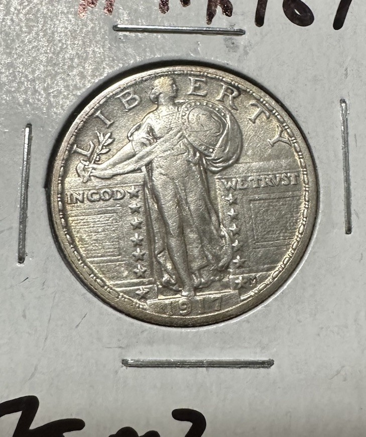 1917 STANDING LIBERTY QUARTER TYPE 2