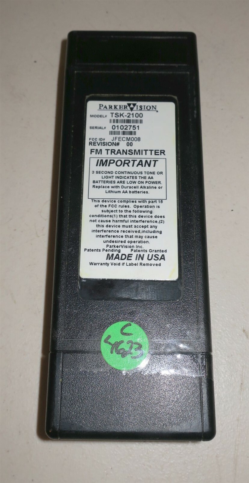 Parker Vision Cameraman System Digital RF Remote TSK-2100