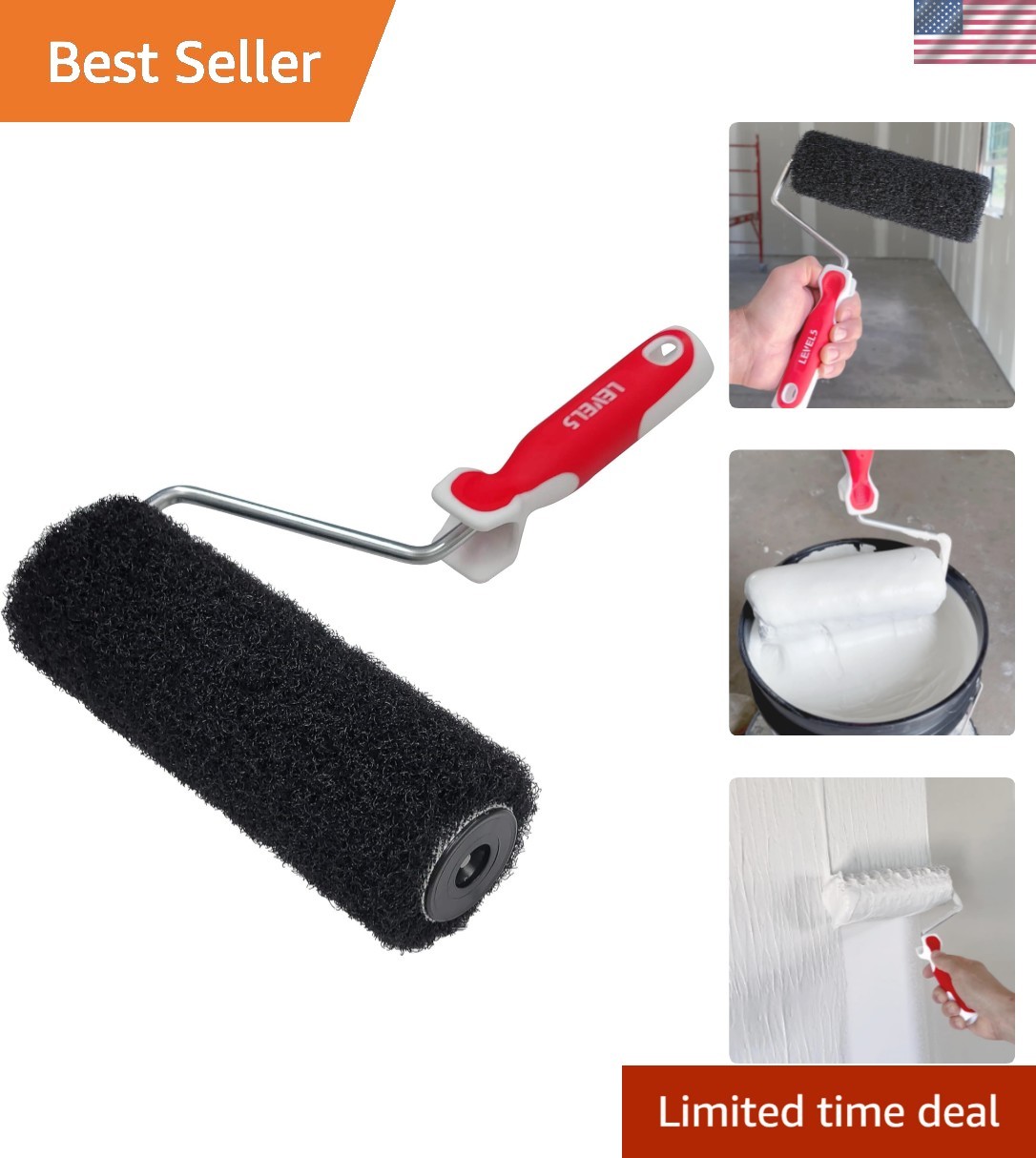 Ergonomic 9-Inch Drywall Roller with Enhanced Compound Capacity and Grip