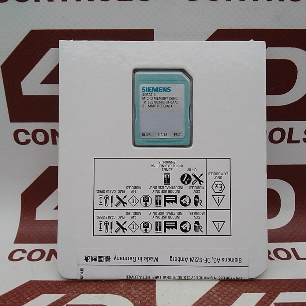 6ES7953-8LF31-0AA0 | Siemens | Simatic S7 , Micro Memory Card, 64KB, Sealed