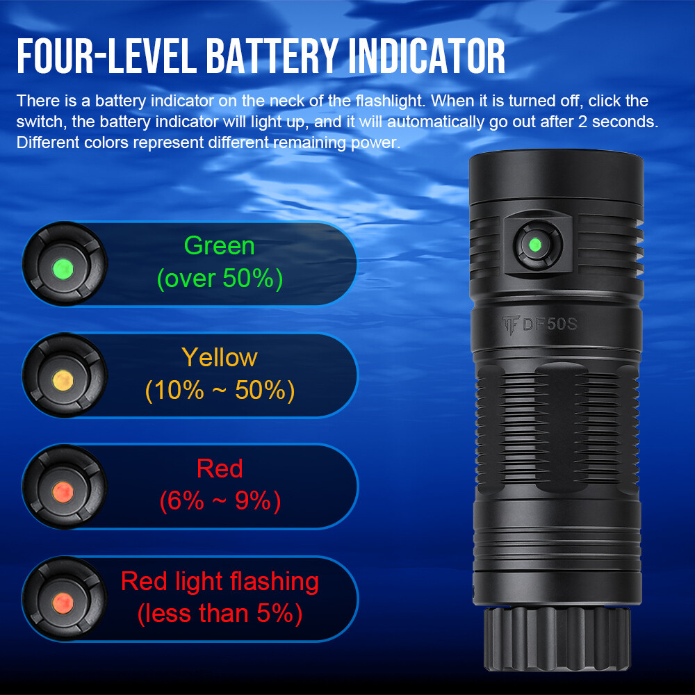 Trustfire DF50S 6500Lumen led Diving Light Flashlight For underwater Photography