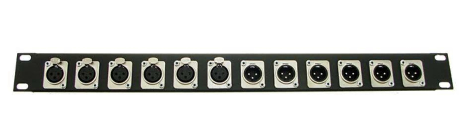 PROCRAFT AFP1UFT-12X-BK 1U 12CH Feed-Thru Rack Panel - Configurable w/ 4 Options