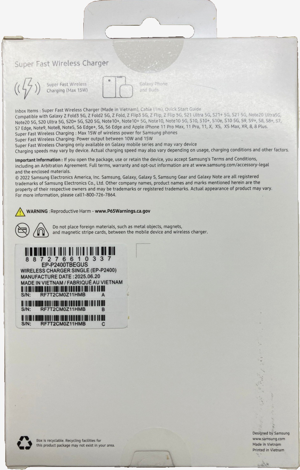 Samsung 15W Single Fast Wireless Charger with cable - Dark Gray
