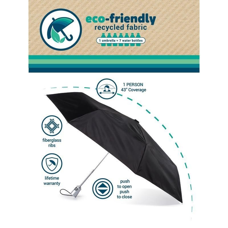 Eco-Friendly Auto Open Close Rain Umbrella Compact Durable Design Portable New
