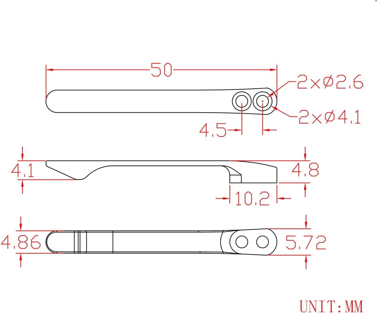 Clip de bolsillo de titanio CIVIVI con 2 pares de tornillos para cuchillos T003C