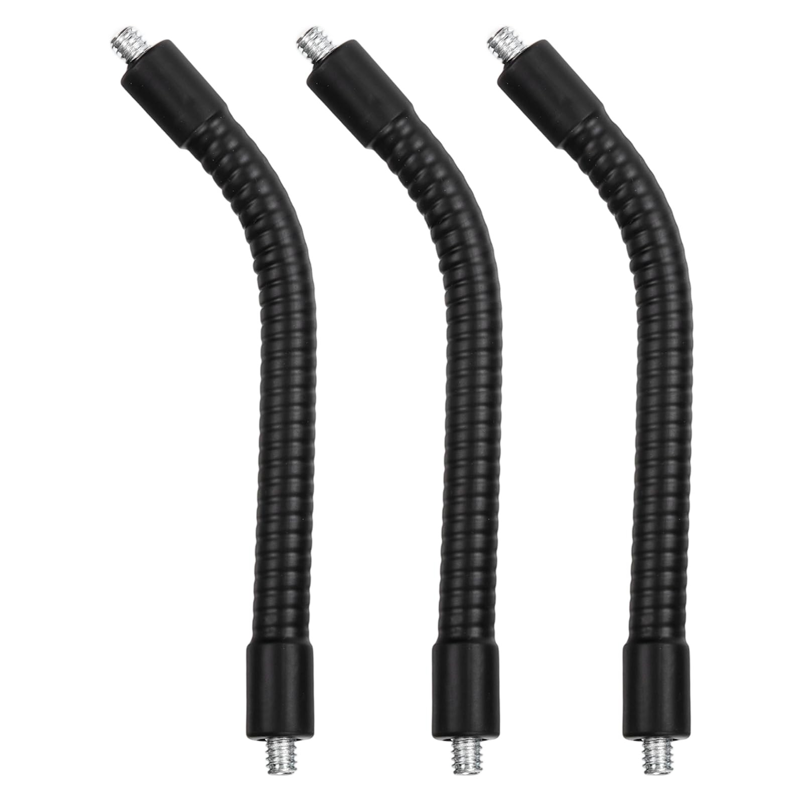 6" Gooseneck 3Pcs 1/4"-20 Male to Male Thread Flexible Tube Black