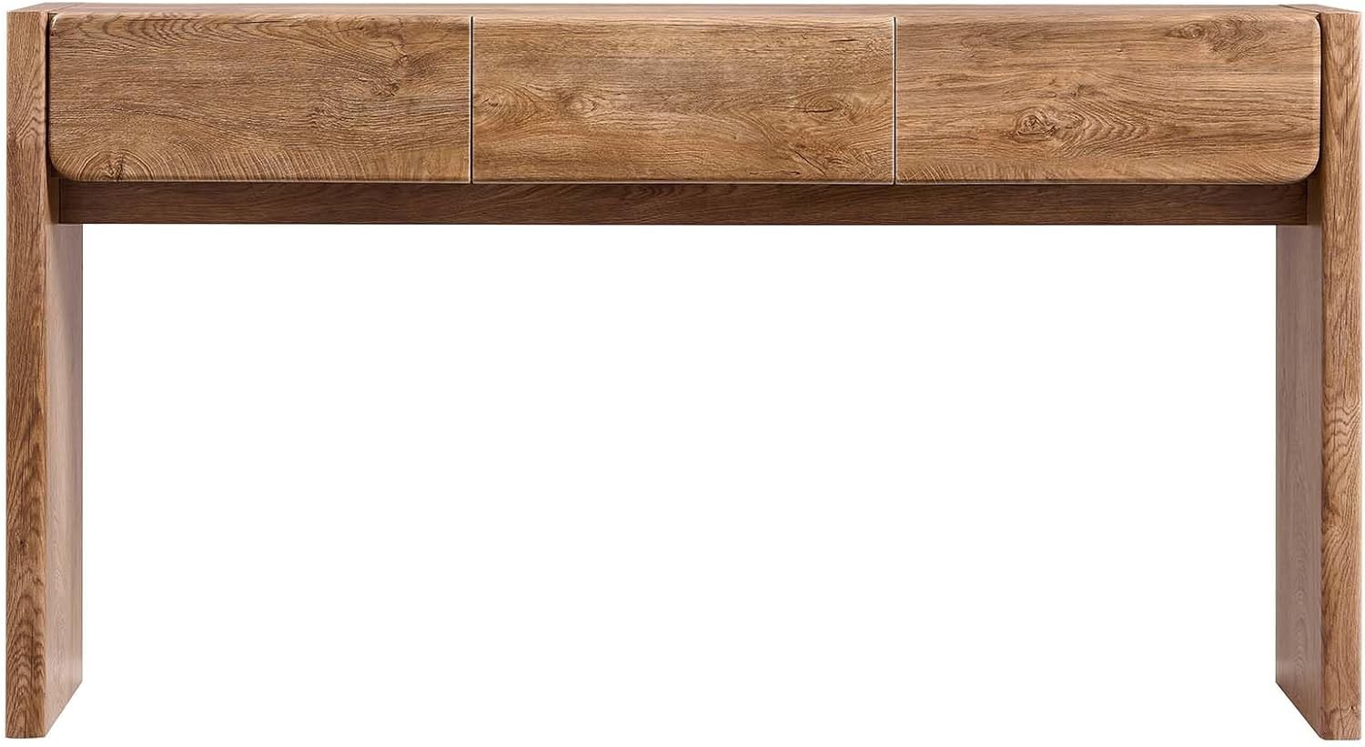 63'' Console Table W/ 3 Drawers Farmhouse Entryway Table W/ Rounded Corners