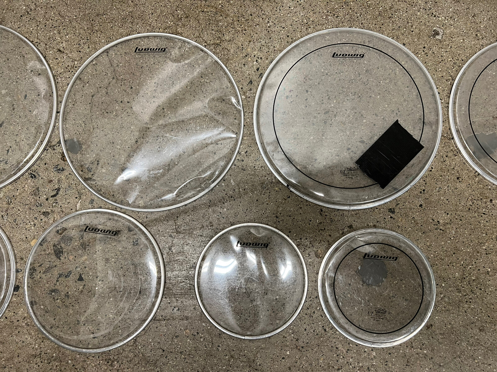DRUM HEAD LOT LUDWIG EVANS CLEAR