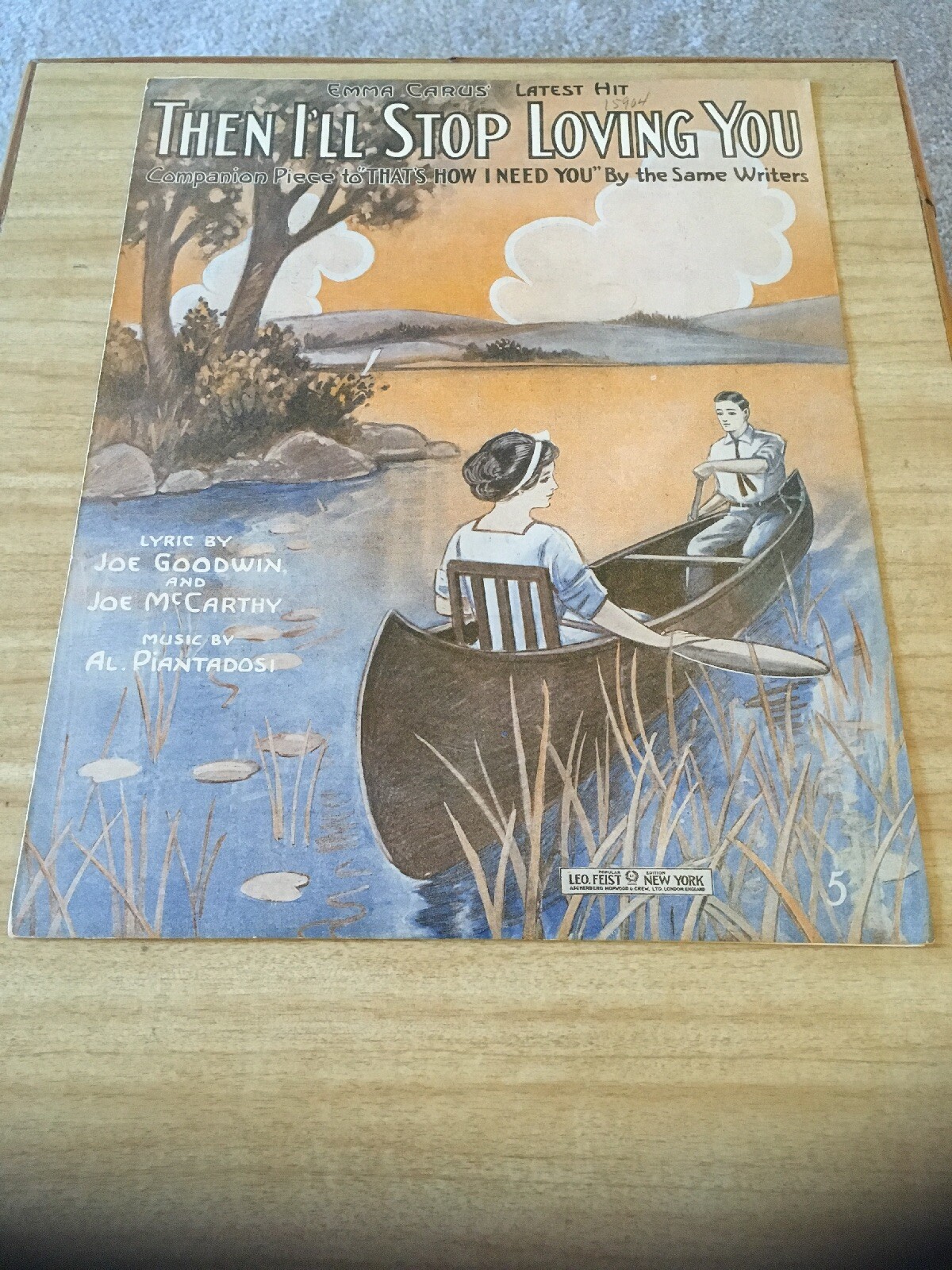Vintage Sheet Music - Then I'll Stop Loving you, 1913 Goodwin/McCarthy