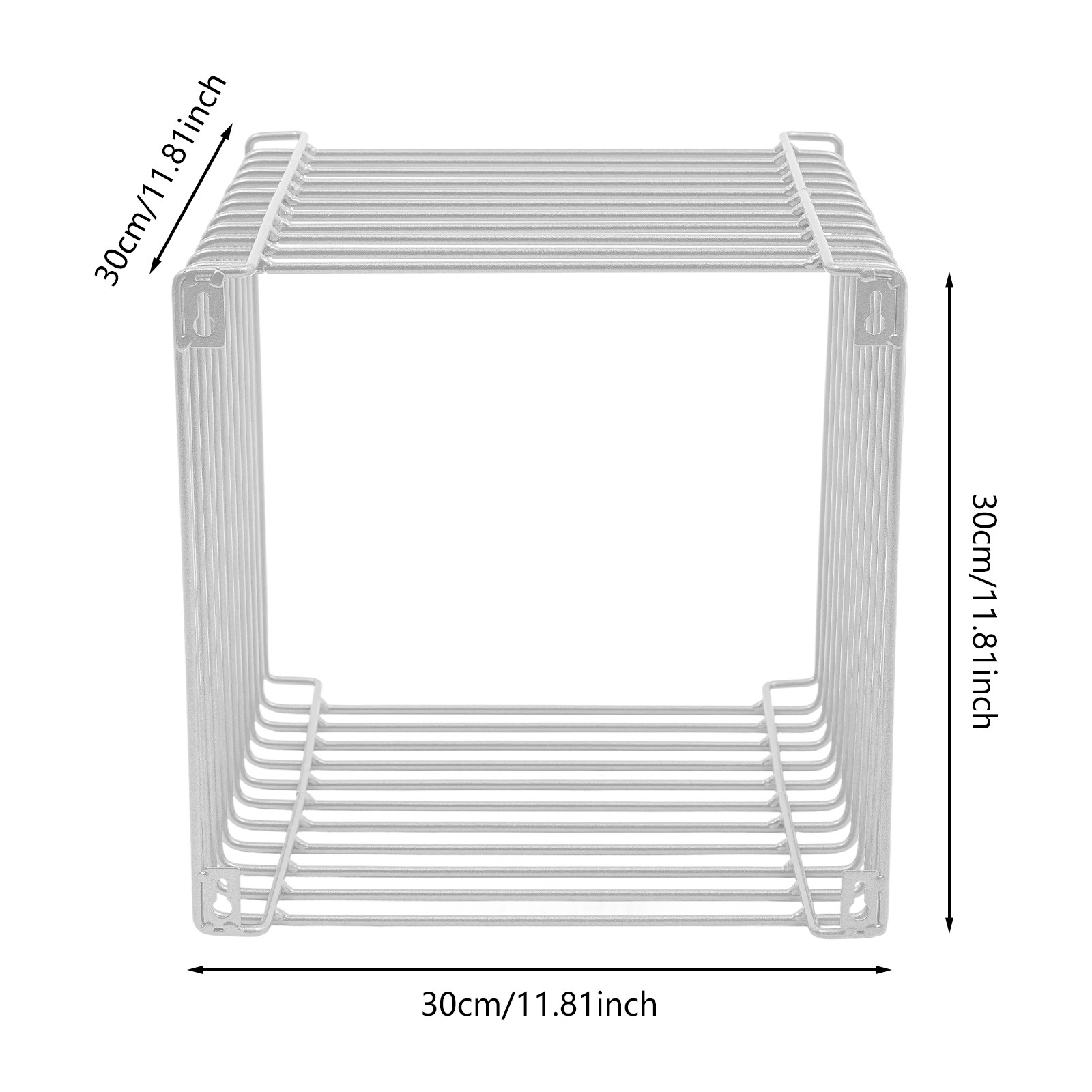 Side Table Square Geometry Side Table Linear Metal End Table 120kg/264.55lbs