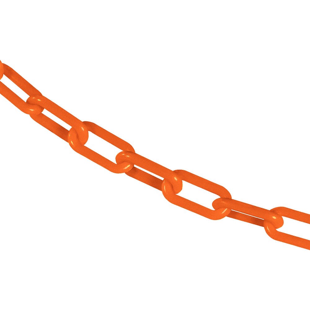 GRAINGER APPROVED Plastic Chain ,25 ft L,Safety Orange 55EC52