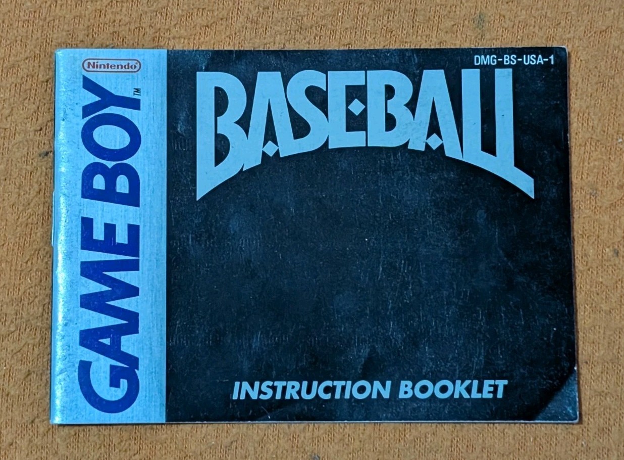 Baseball Original Nintendo Gameboy Instruction Manual Only