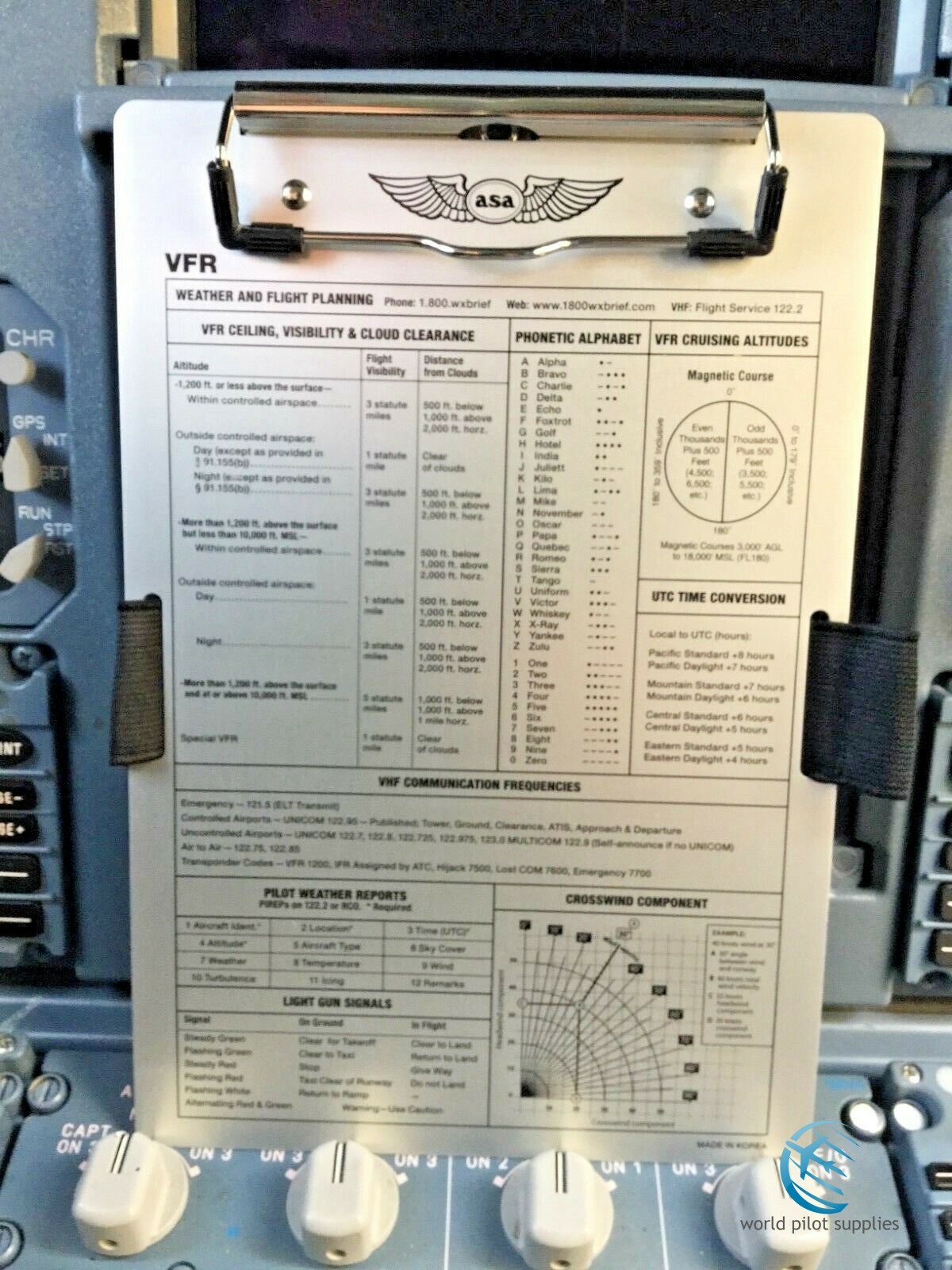 BRAND NEW REVISION ALUMINUM VFR PILOT KNEEBOARD by ASA p/n ASA KB-1A