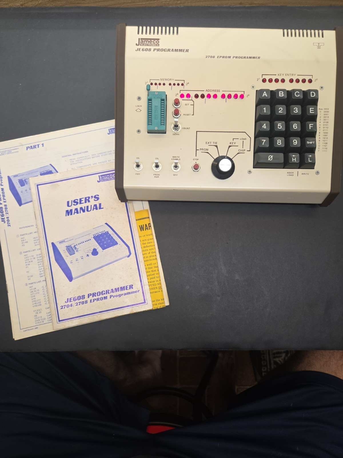 Jameco Electronics JE 608 Programmer 2708 Eprom Programmer Tested