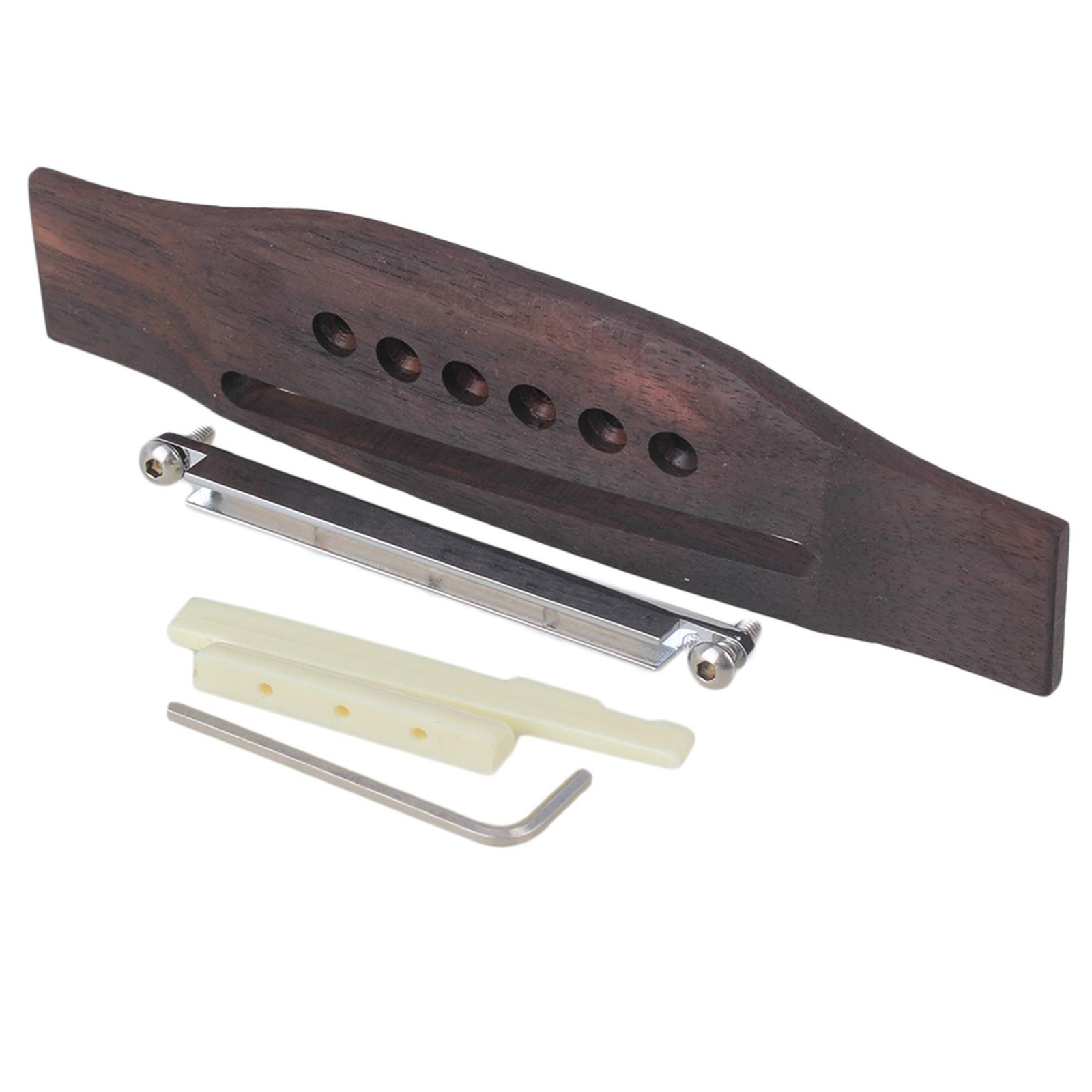 Acoustic Guitar Bridge Saddle Nut Set Rosewood 6 String Folk Replacement