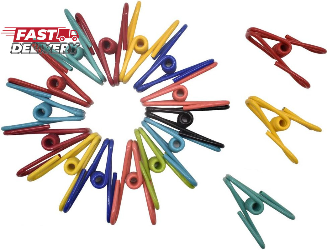 50 Pack Steel Wire Clip Utility Clips Colorful Vinyl-Coated Windproof Clothespin