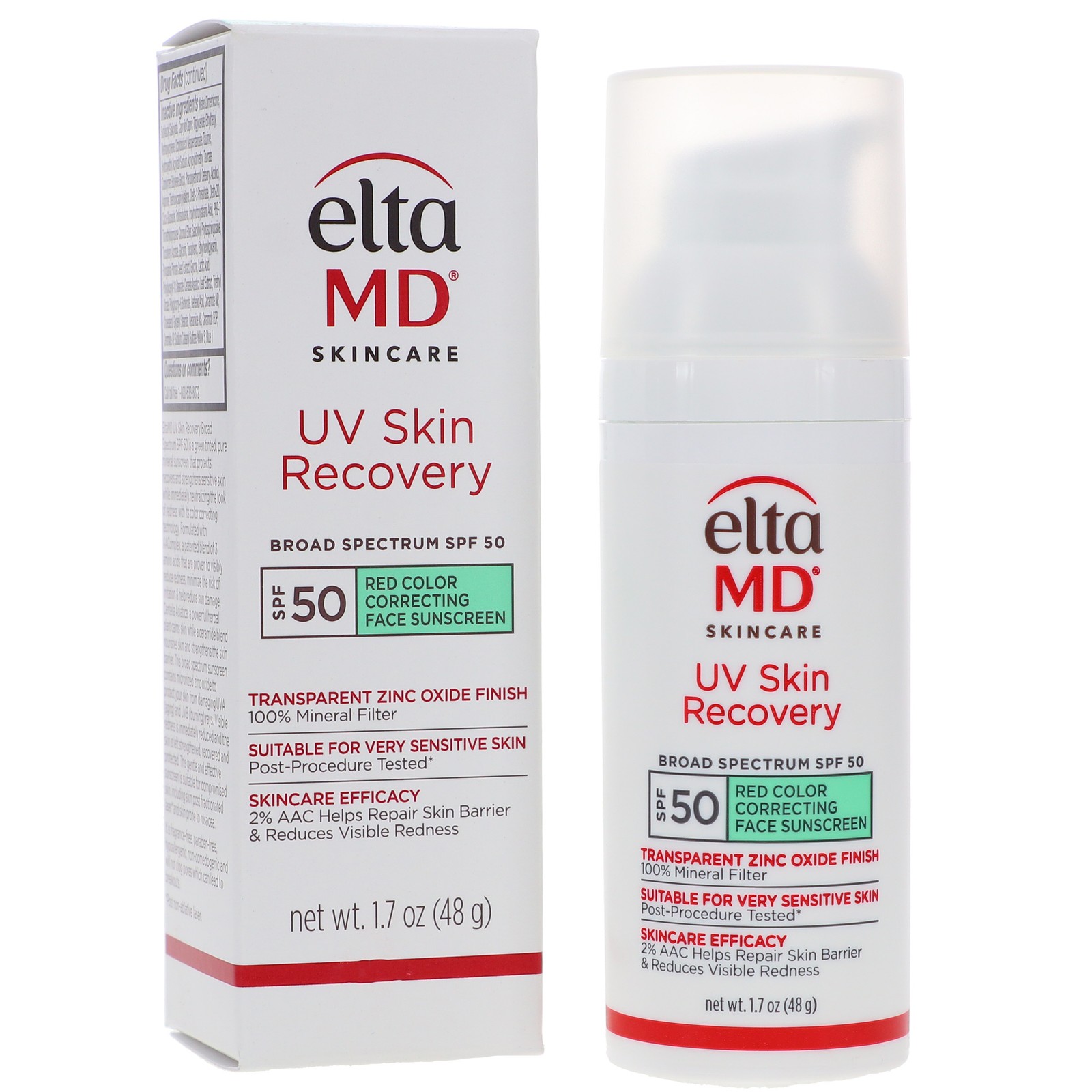 EltaMD UV Skin Recovery Broad Spectrum SPF 50 Red Color Correcting Face