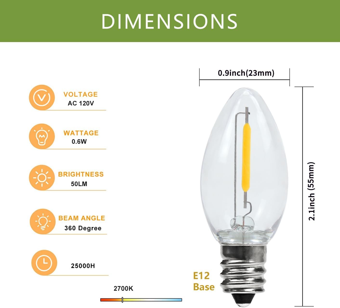 4 Pack Accessory Cord with LED Night Light Bulbs - White Cord with On/Off Switch