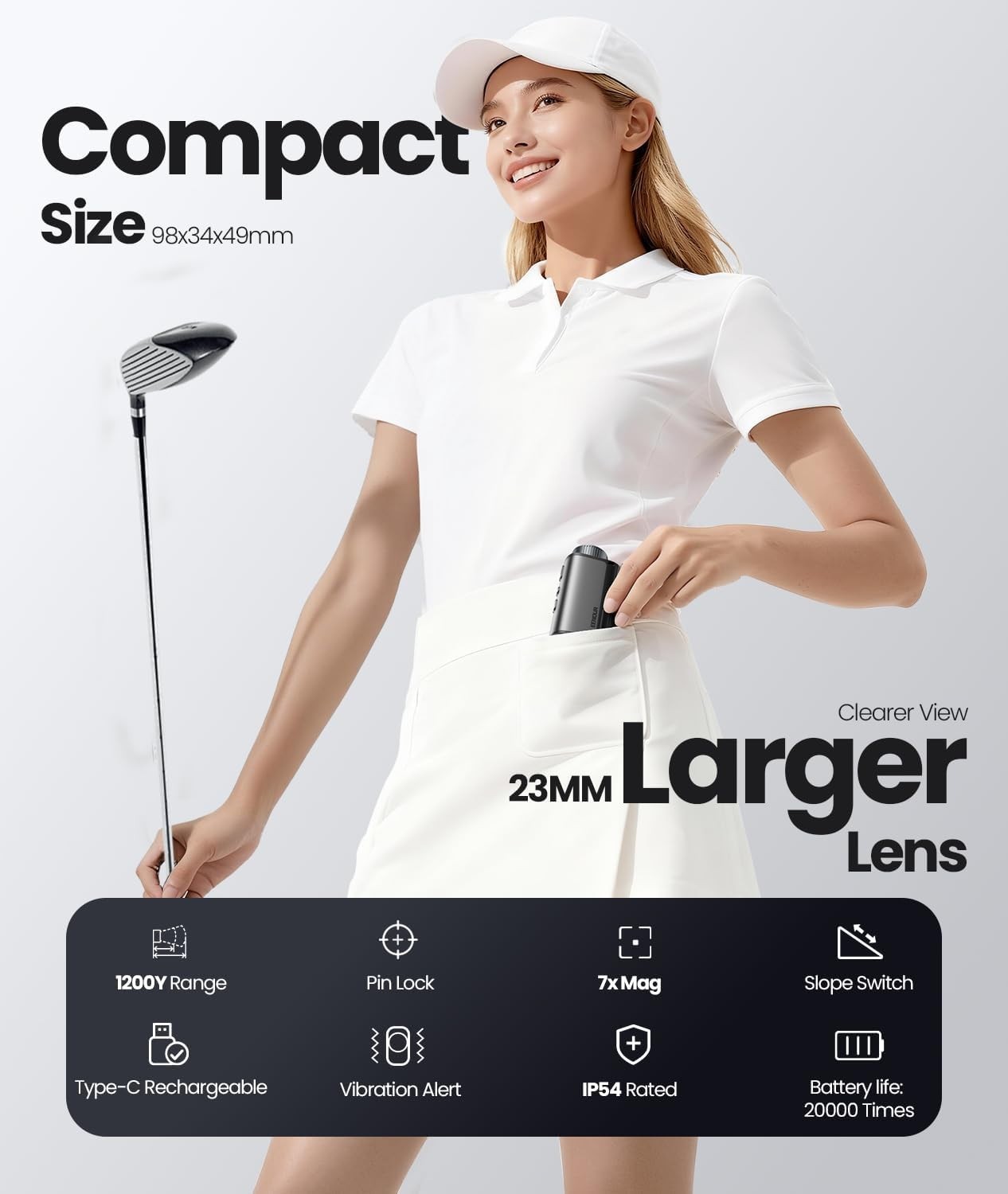 New Golf Rangefinder with Slope, 1200 Yards Laser Range Finder