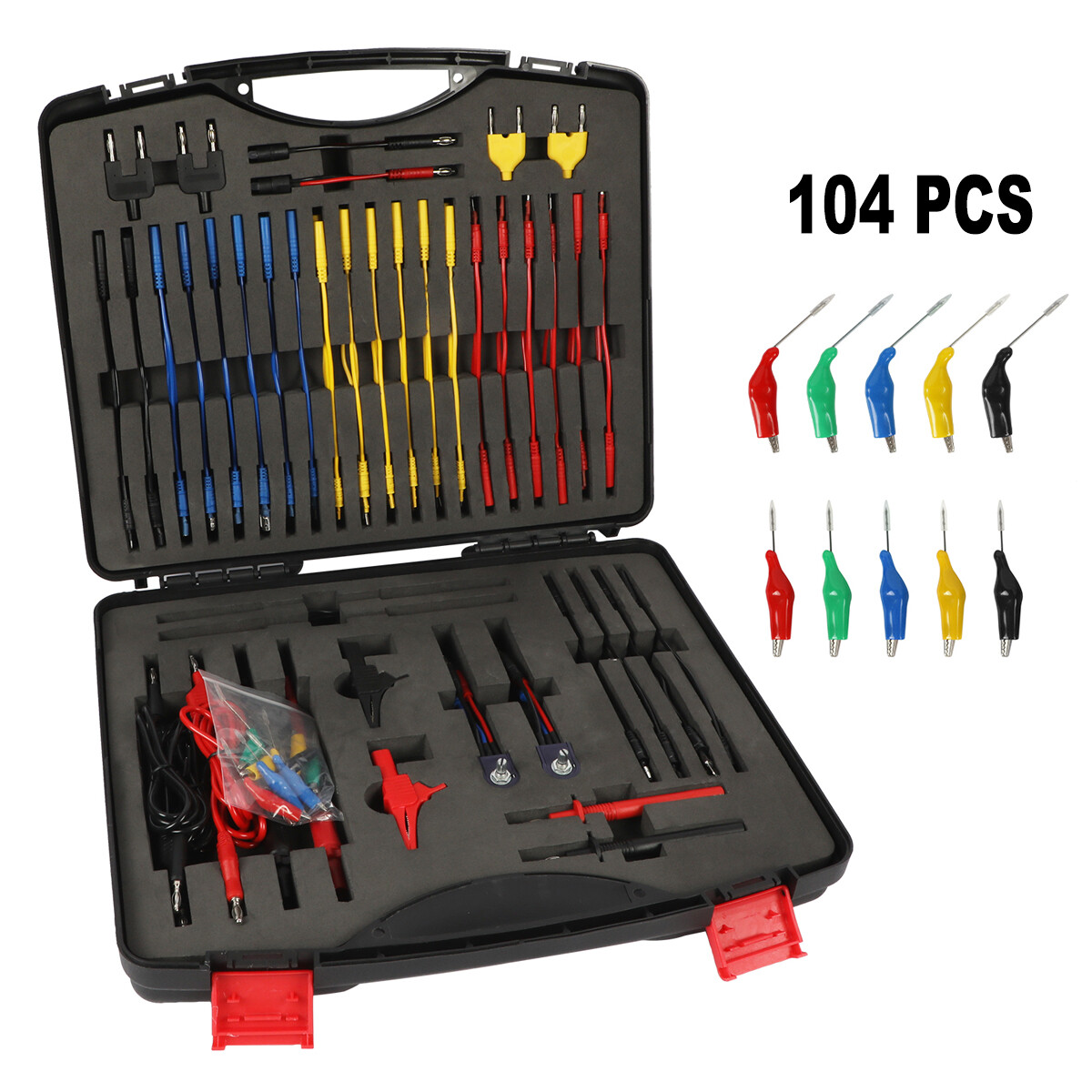 104PCS Automotive Multimeter Test Lead Kit Electrical Test Leads Auto Diagnostic