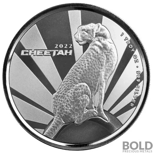 2022 Cameroon Cheetah 1 oz .999 Fine Silver BU Mintage 25,000 - IN STOCK