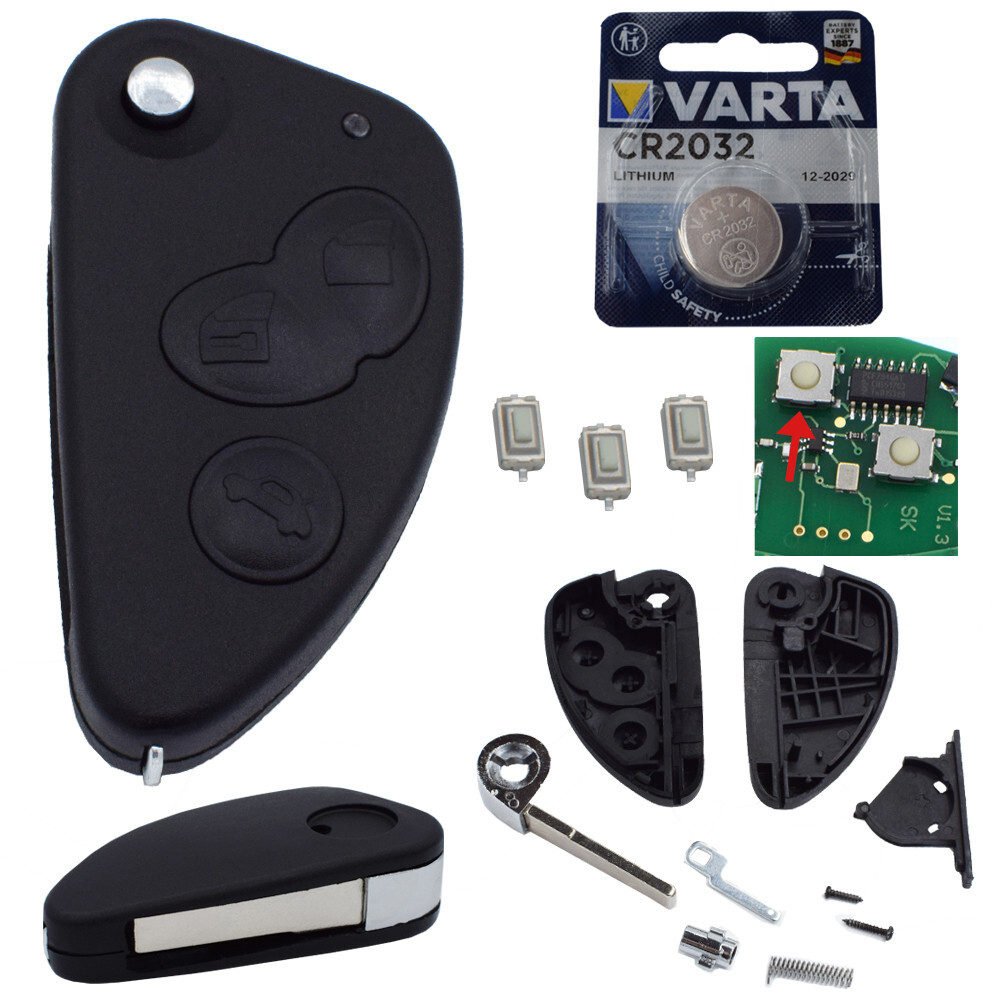 Flip Key Housing Remote Control SET Fits Alfa Romeo 147 156 166 GT