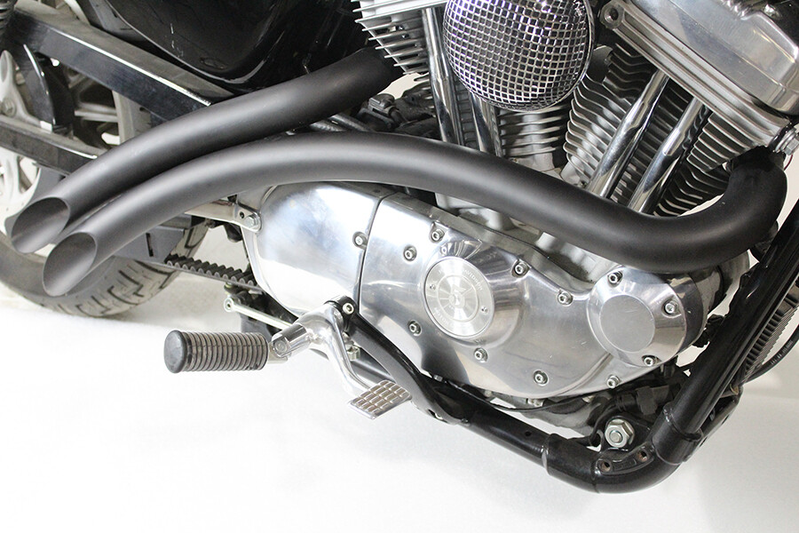 Curved Radius Exhaust Header Set Black fits Harley Davidson
